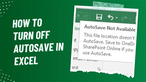 how to turn autosave off.